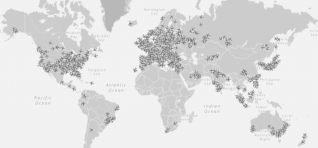 Coverage of OpenSky network, as of November 2020